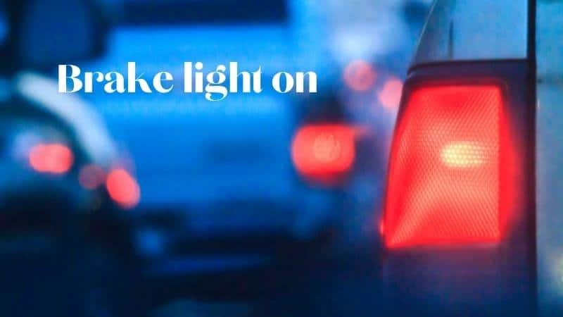 Brake light on car