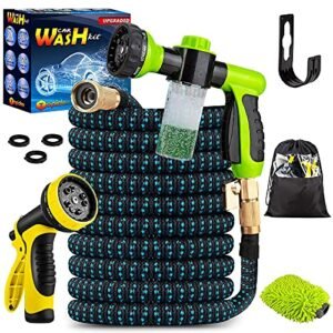 Topidex Car Wash Kit Expandable Garden Hose-with High Pressure Spray Nozzle