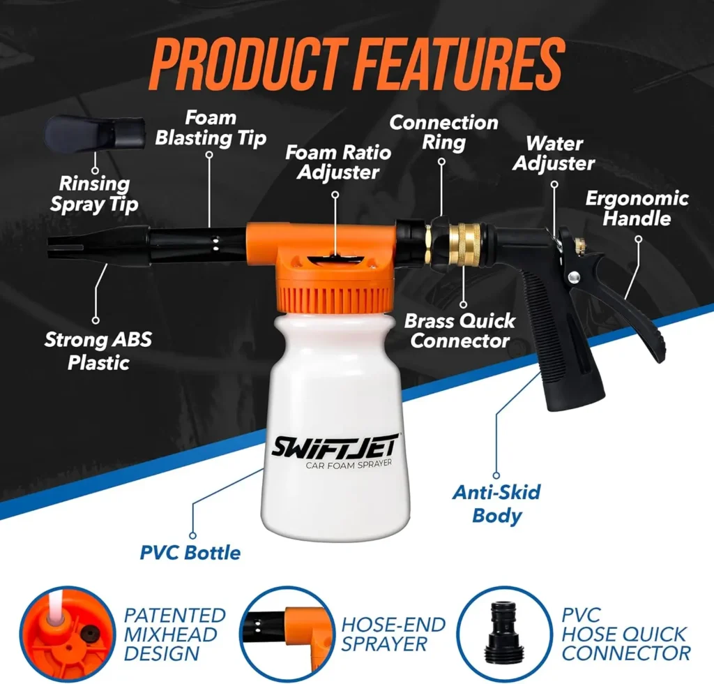 Top Best Car Wash Foam Gun For Garden Hose Reviews With Scores SwiftJet foam gun review 1